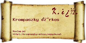 Krompaszky Árkos névjegykártya